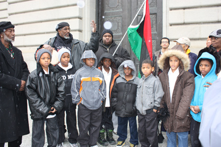 African-American flag raising at Cleveland City hall