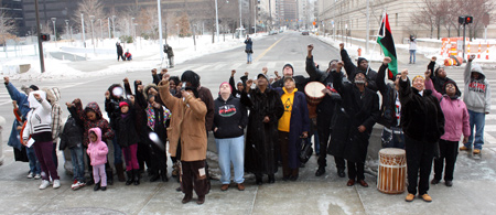 African-American flag raising at Cleveland City hall