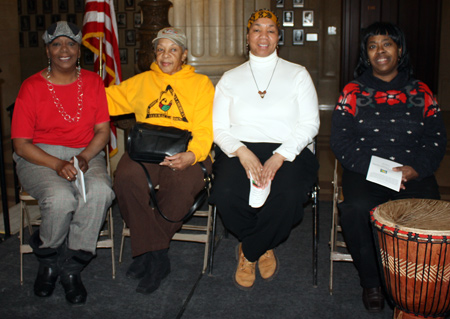 Black History Month event at Cleveland City Hall - Ladies on stage