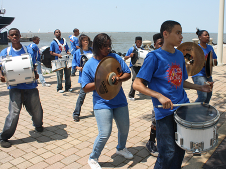 Cleveland Metropolitan School District drummers perform