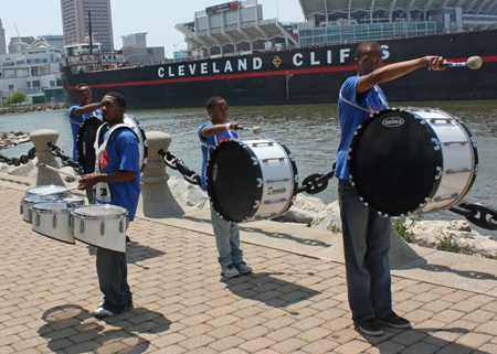 Cleveland Metropolitan School District drummers perform