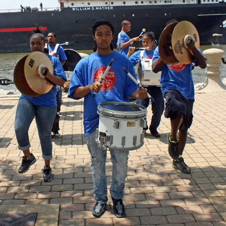 Cleveland Metropolitan School District drummers perform