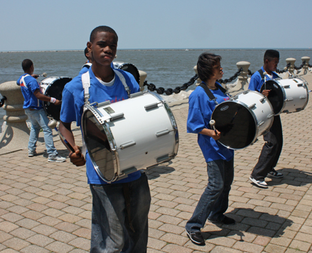 Cleveland Metropolitan School District drummers perform