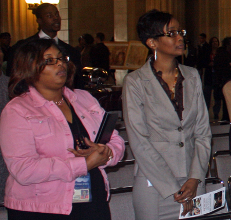 Crowd at Black History Month celebration in Cleveland City Hall