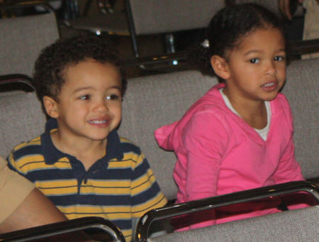 Youngsters at Black History Month celebration in Cleveland City Hall