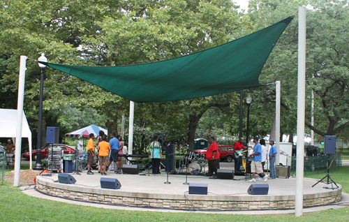 Getting ready for music at the Glenville Festival