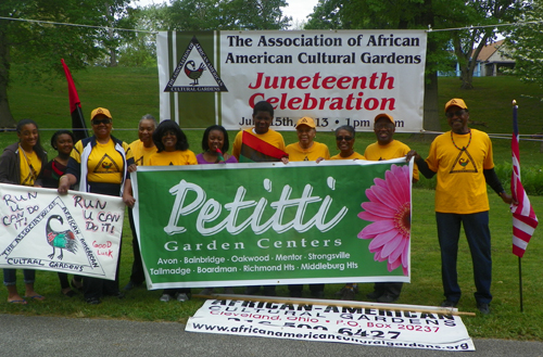 African American Cultural Garden members with Petitti sign