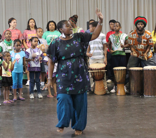 Peace in the Hood students African dance