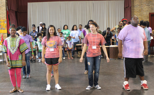 Peace in the Hood students African dance