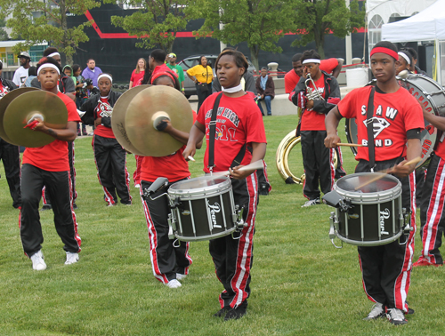 Shaw High School Marching Band performed at the African-American Unity Festival in Voinovich Park