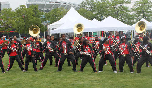 Shaw High School Marching Band performed at the African-American Unity Festival in Voinovich Park