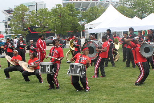 Shaw High School Marching Band performed at the African-American Unity Festival in Voinovich Park