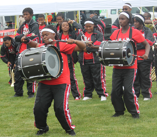 Shaw High School Marching Band performed at the African-American Unity Festival in Voinovich Park