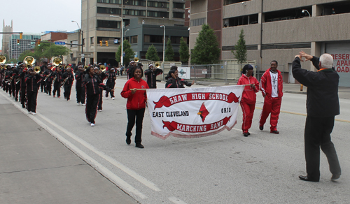 Ken Lanci with Shaw High School Marching Band
