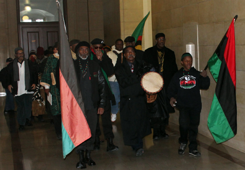 Black History Month march in Cleveland City Hall