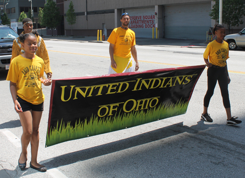 Native American Indian groups at African American Gardens at Cleveland African-American Heritage Umoja Parade