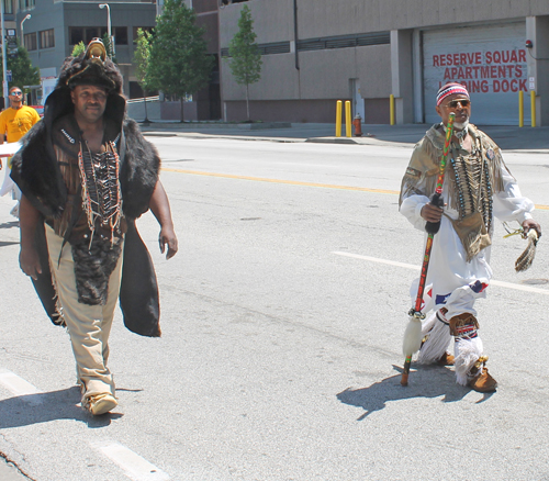 Native American Indian groups at African American Gardens at Cleveland African-American Heritage Umoja Parade