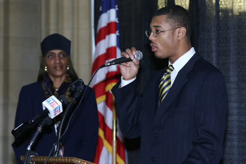 Young man at Cleveland Black History Month 2015 event