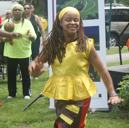 African drummers and dancers at African American Garden groundbreaking in Cleveland