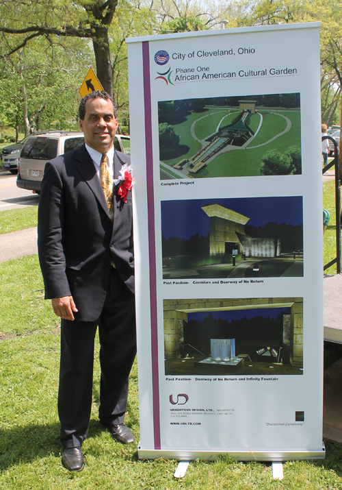 Councilman Jeff Johnson next to design of new Garden