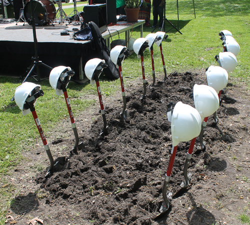 shoveland and harhats Groundbreaking at the Ceremony for Phase 1 of the African American Cultural Garden in Cleveland 