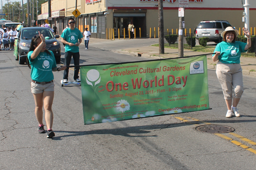 Cultural Gardens One World Day Marching in the 38th annual Glenville Community Parade