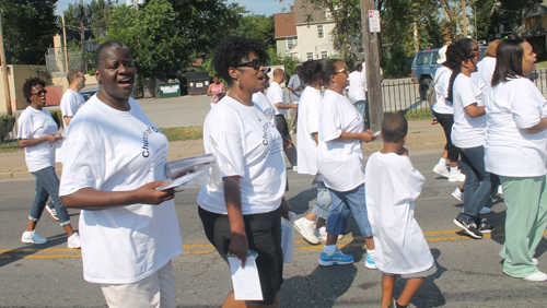 Marching in the 38th annual Glenville Community Parade