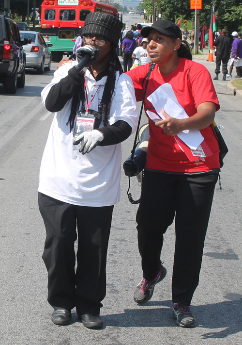 Parade MC Silver B with parade Coordinator Angela Woodson