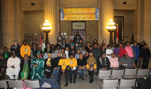 Black History Month group at Cleveland City Hall