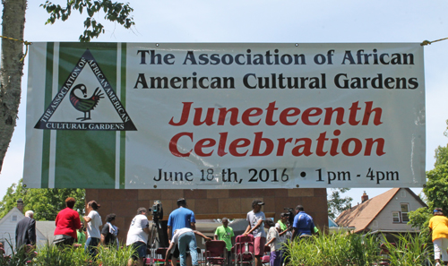 2016 Juneteenth sign in African American Cultural Garden in Cleveland