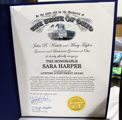 Governor Kasich proclamation for Judge Sara Harper