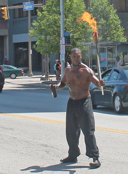 2017 Umoja Parade in Cleveland - fire breather