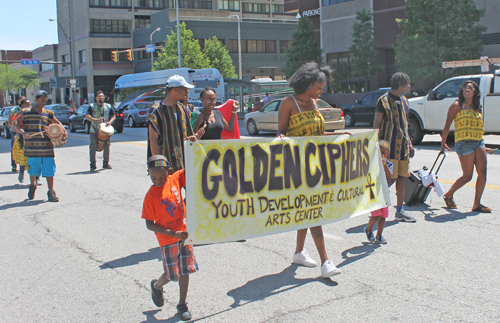 2017 Umoja Parade in Cleveland - drummers-Golden Ciphers