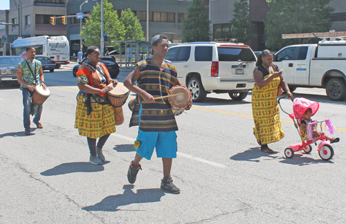 2017 Umoja Parade in Cleveland - drummers-Golden Ciphers