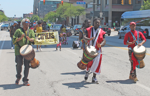 2017 Umoja Parade in Cleveland - drummers-Golden Ciphers