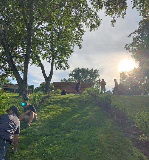 Jewish and African American volunteers work together in the African American Cultural Garden