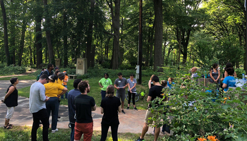 Jewish and African American volunteers work together in the Hebrew Cultural Garden