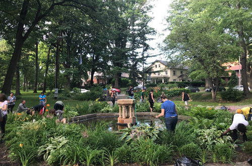 Jewish and African American volunteers work together in the Hebrew Cultural Garden