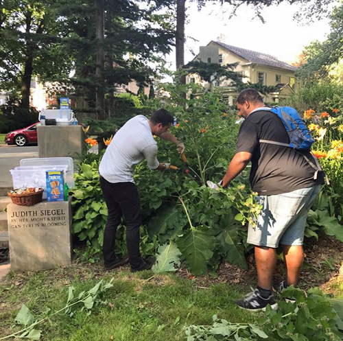 Jewish and African American volunteers work together in the Hebrew Cultural Garden