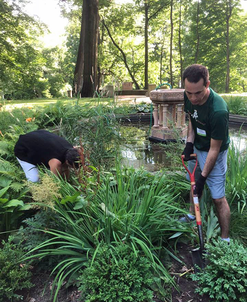 Jewish and African American volunteers work together in the Hebrew Cultural Garden