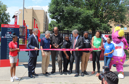 Larry Doby Park ribbon cutting