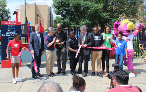 Larry Doby Park ribbon cutting