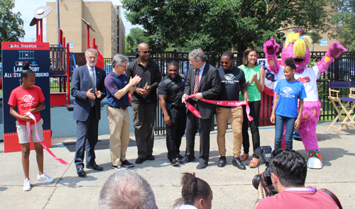 Larry Doby Park ribbon cutting