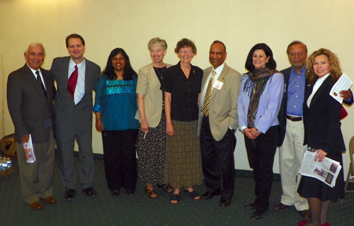 Max Gjermeni, Richard Herman, Radhika Reddy, Sister Eileen Manning SND, Sister Valarie Sweeny SND, Chittaranjan Jain, Dona Brady, Asim Datta and Anila Nicklos