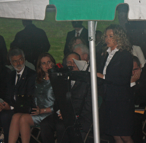 Anila Nicklos speaking at Albanian Cultural Garden