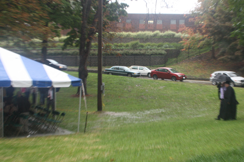 Rain at the Albanian Cultural Garden Dedication