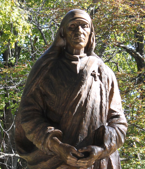 Mother Teresa statue in Albanian Cultural Garden in Cleveland