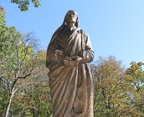 Mother Teresa statue in Albanian Cultural Garden in Cleveland