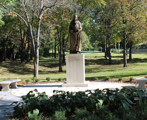 Mother Teresa statue in Albanian Cultural Garden in Cleveland