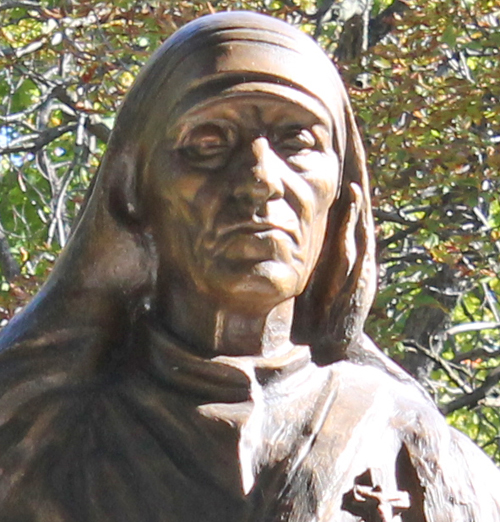 Mother Teresa statue in Albanian Cultural Garden in Cleveland